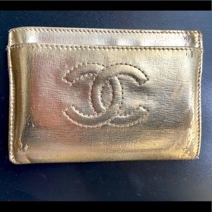 AUTHENTIC CHANEL metallic credit card holder